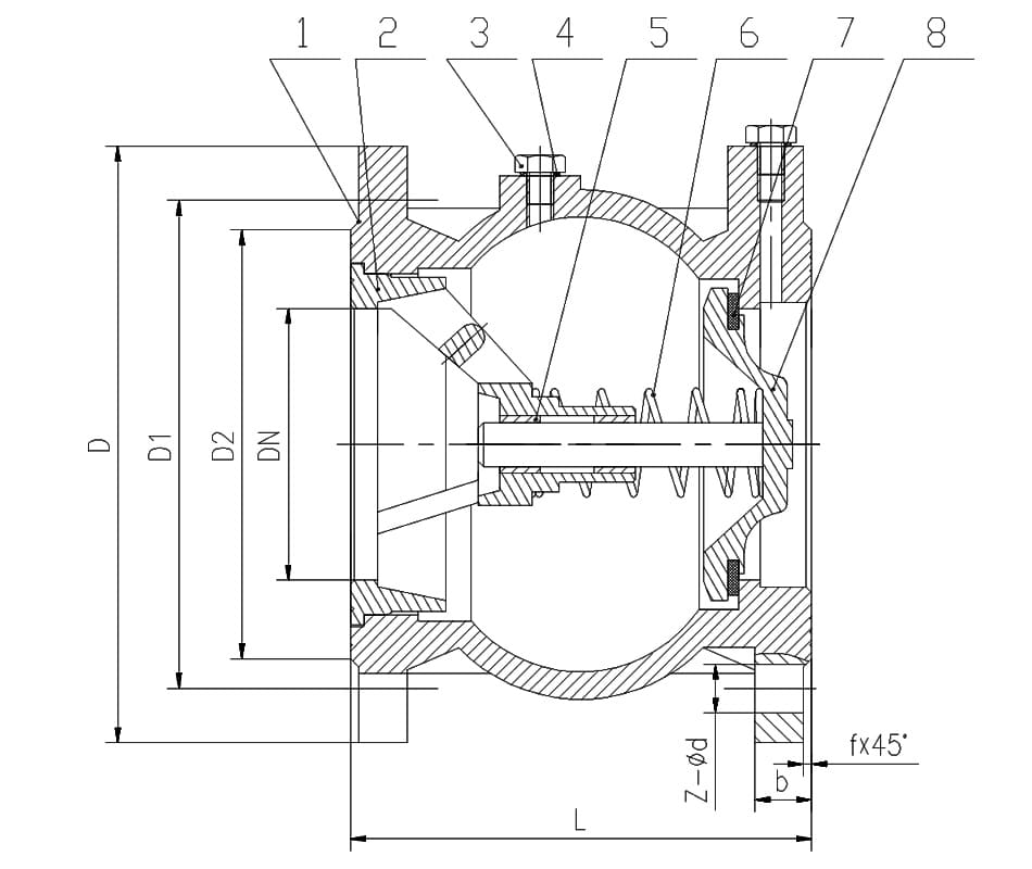 Silent Check Valve Drawing