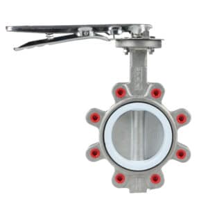 Válvula de mariposa con asiento de PTFE de acero inoxidable