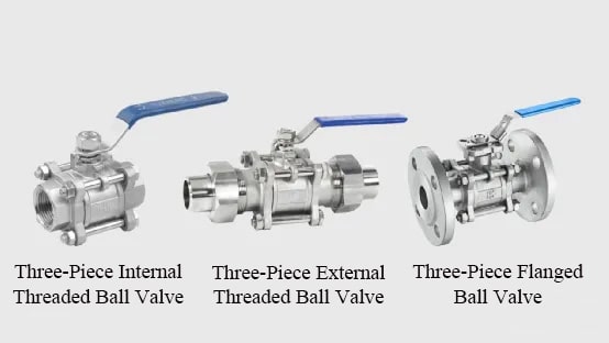 Three piece ball valve connection